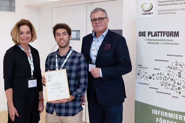 Left to right: Ulrike Unterer (Federal Ministry of Labour and Economic Affairs), Bernardo Almeida, Lukas Huber (President of ÖGMBT) ©ÖGMBT 2022